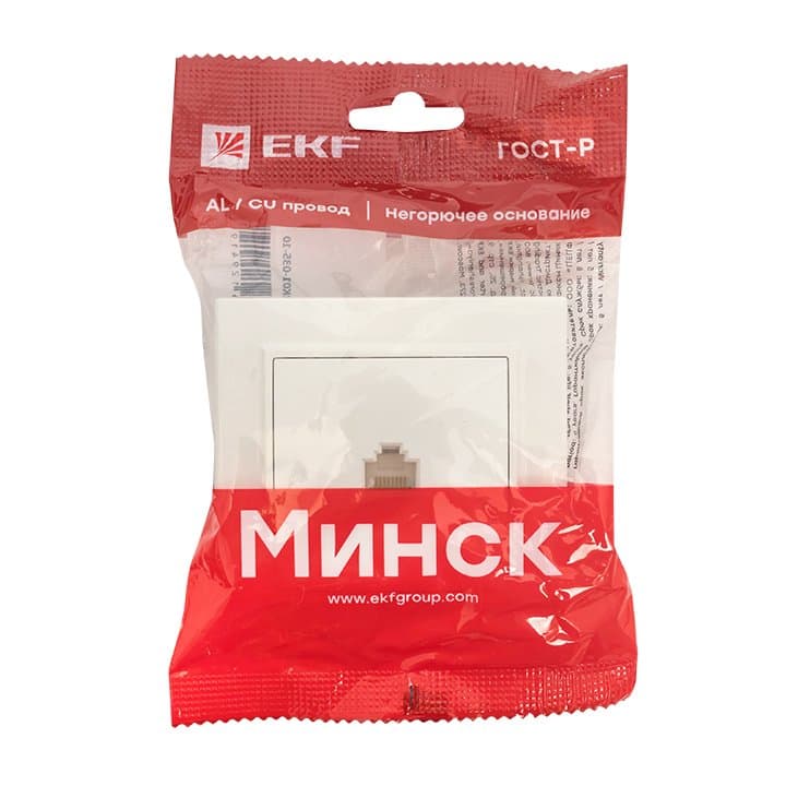 EKF Basic Минск Белый Розетка RJ-45, СП — миниатюра 7