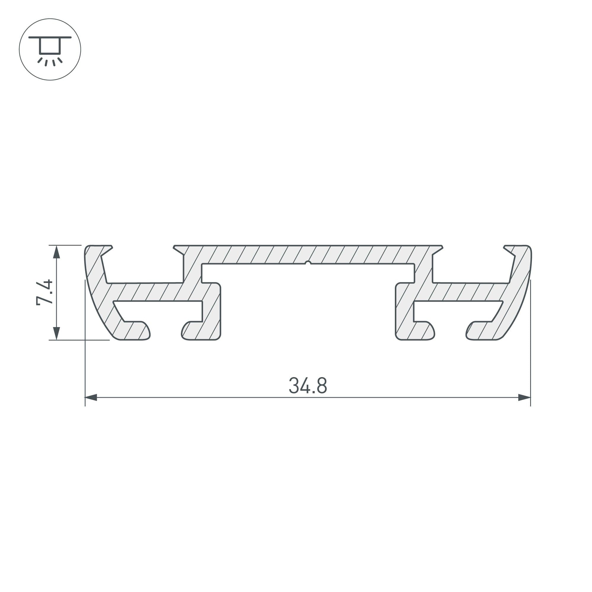 Arlight Профиль-держатель PHS-A-BASE-H7.4-2000 ANOD (Алюминий) 019863 — миниатюра 2