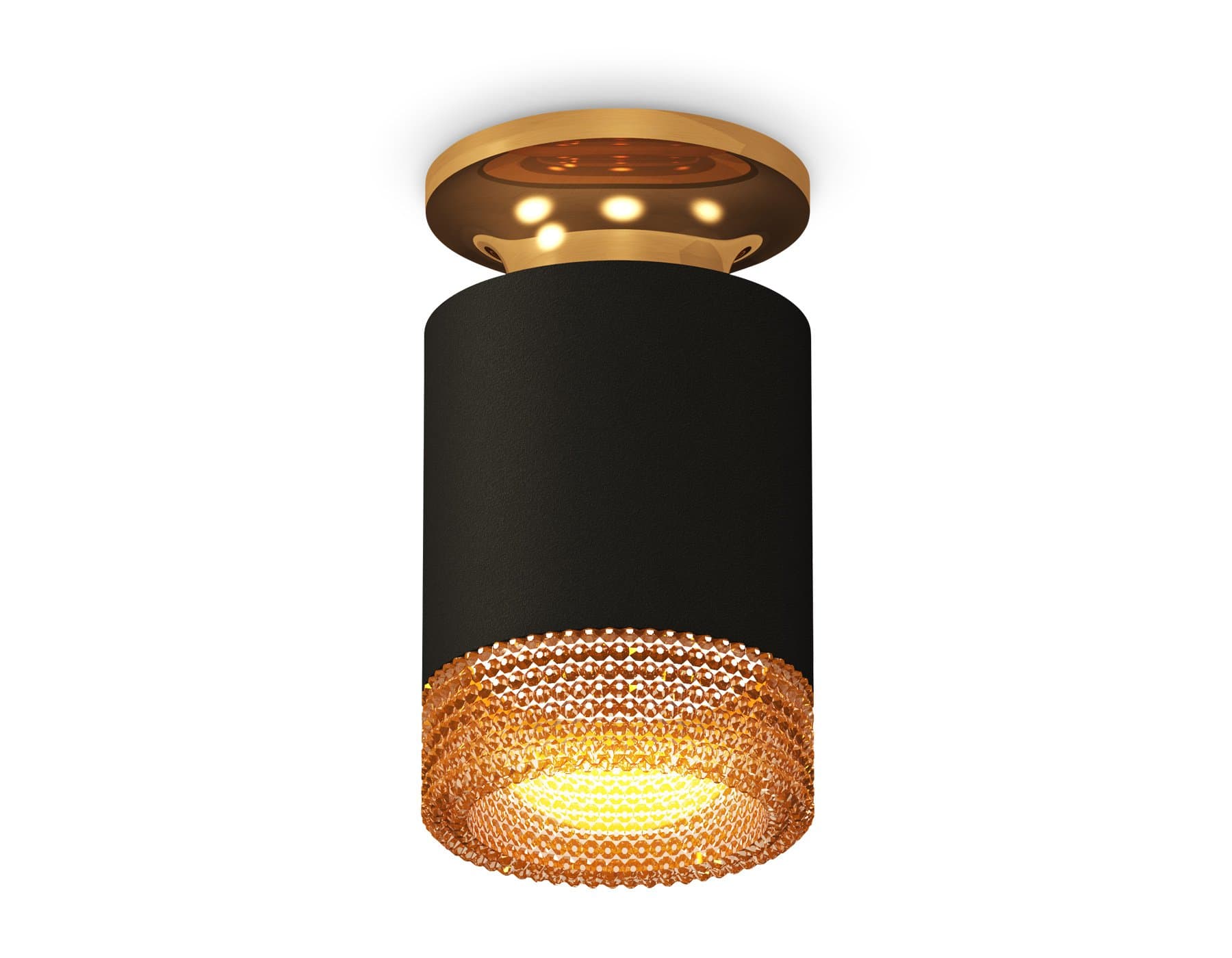 Ambrella Комплект накладного светильника XS6302162 SBK/PYG/CF черный песок/золото желтое полированное/кофе MR16 GU5.3 (N6905, C6302, N6154) — миниатюра 1