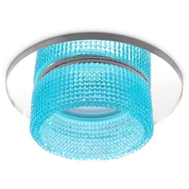 Ambrella Встраиваемый точечный светильник TN351 CH/BL хром/голубой GU5.3+3W (LED COLD) D95*45 — миниатюра 1