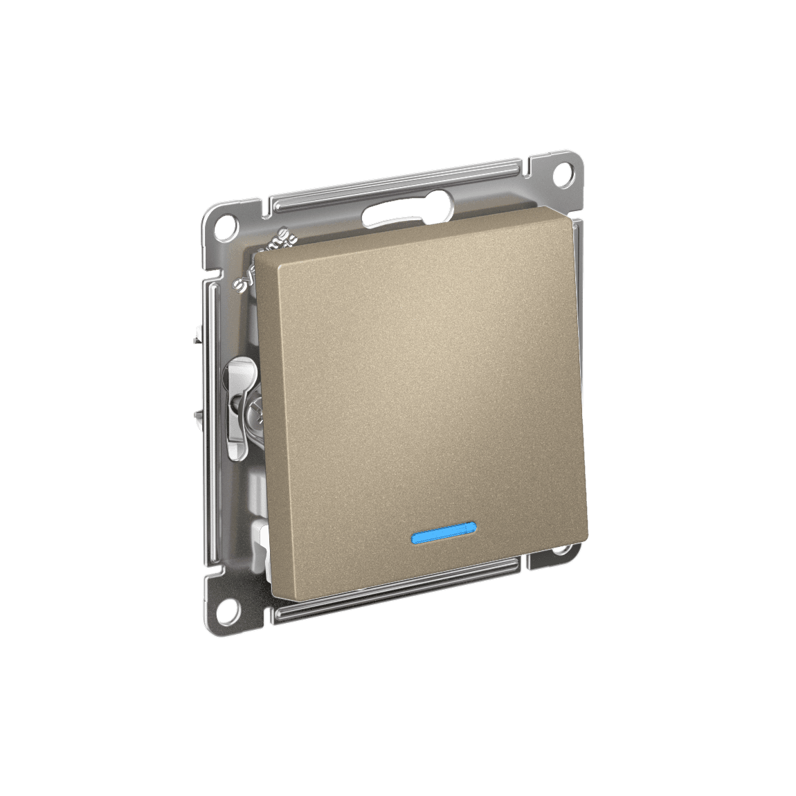 Systeme Electric AtlasDesign Шампань Переключатель 1-кл с подсветкой, сх.6а, 10АХ, мех., быстрозажим. клем.