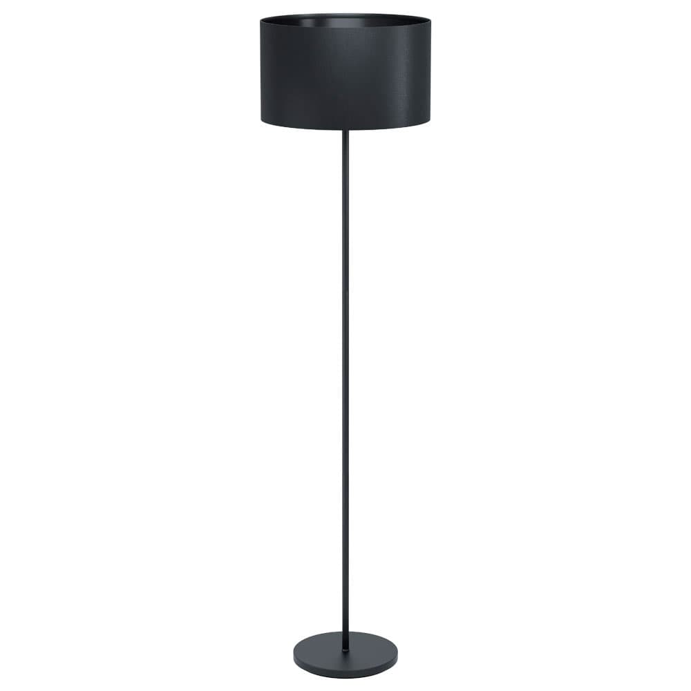 Eglo 99046 Торшер MASERLO 1, 1x40W(E27), Ø380, H1515, осн. Ø250, сталь, черный/текстиль, черный