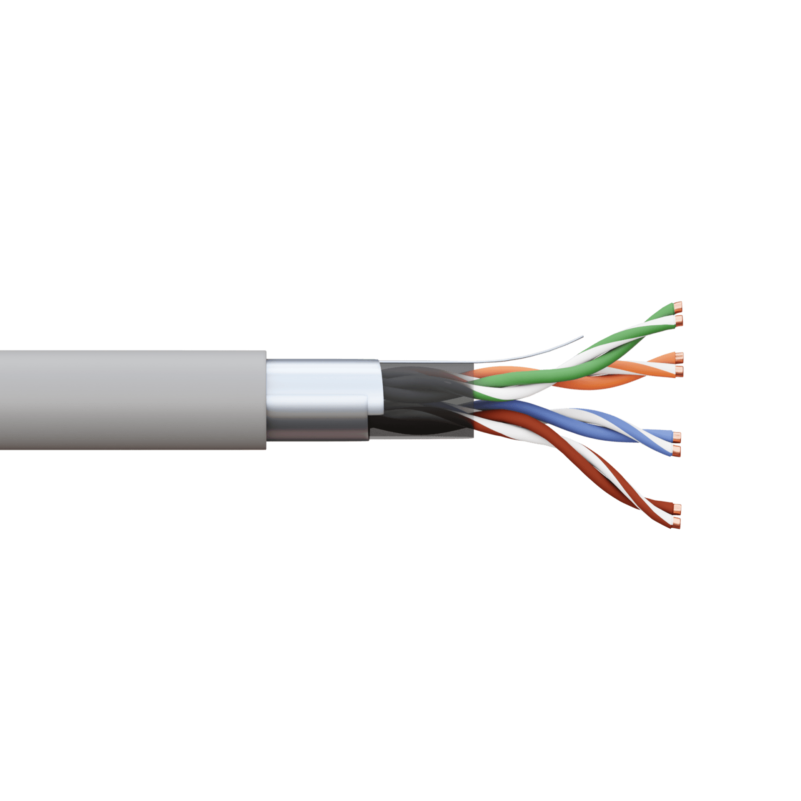 EKF TERACOM PRO Кабель витая пара Cat.5E F/UTP 4 пары solid 24AWG оболочка PVC цвет серый (упак. 305м) — миниатюра 2