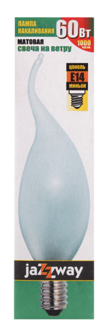 Jazzway Лампа накаливания CT35 60W E14 frosted "Свеча на ветру" .3321482 — миниатюра 2