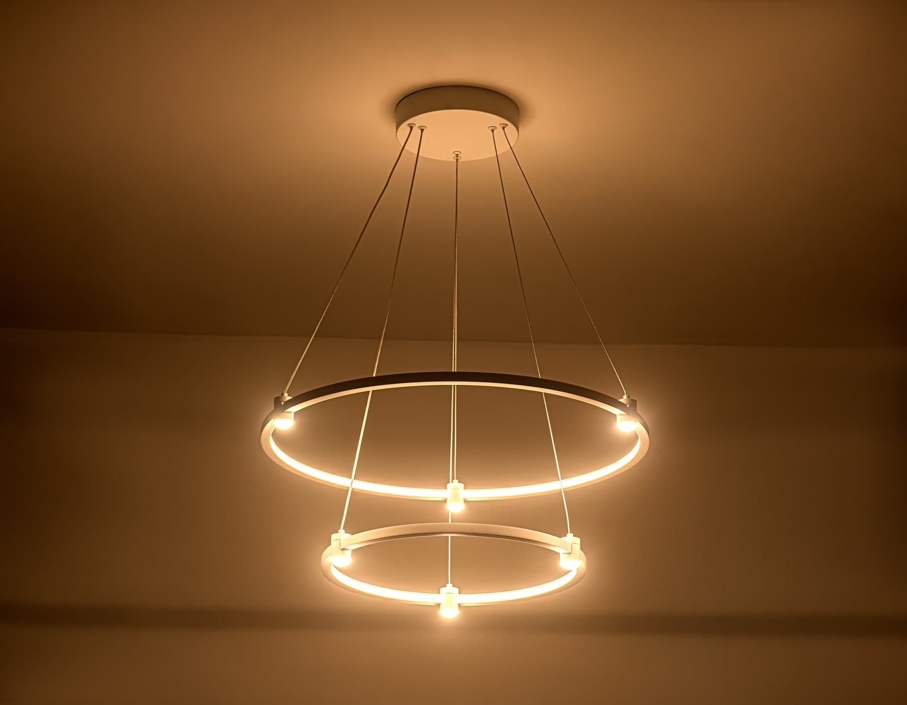 Ambrella Светильник подвесной светодиодный FL5505/2+6 WH белый 45W 3000K/4200K/6400K D600/400*1300 (без ПДУ) — миниатюра 4