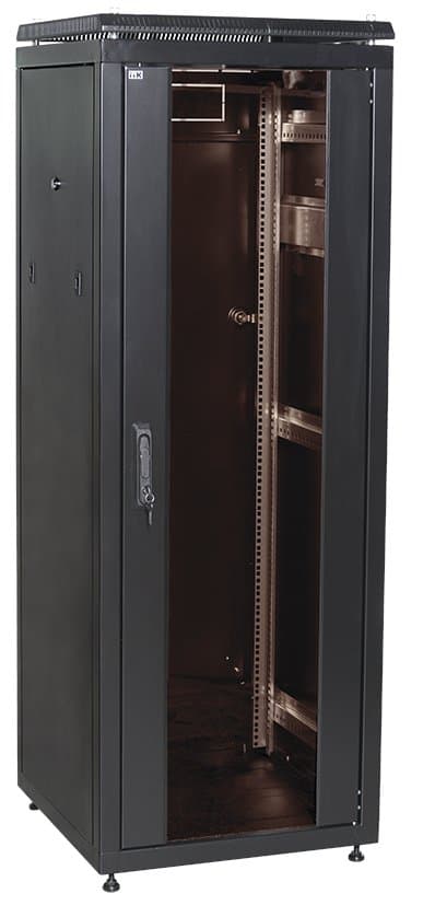 IEK LINEA N ITK Шкаф сетевой 19" LINEA N 18U 600х600 мм стеклянная передняя дверь черный LN05-18U66-G — миниатюра 2
