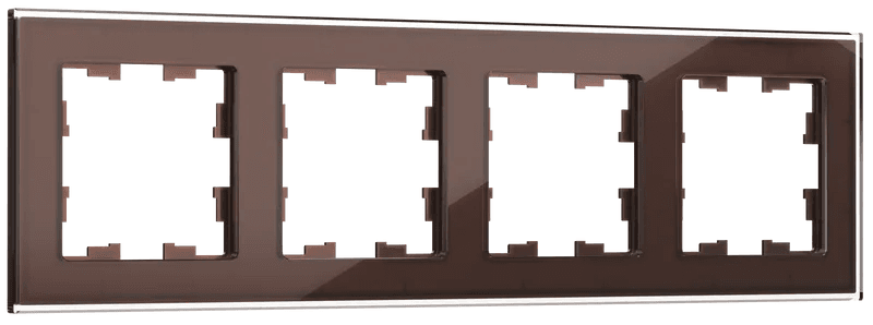 IEK BRITE DECOR Темн.бронза глянц стекло Рамка 4-м РУ-4-2-БрТБ
