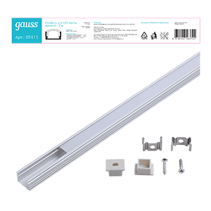 Gauss Профиль для ленты LED врезной гл 12mm - 2m BT415 — миниатюра 1