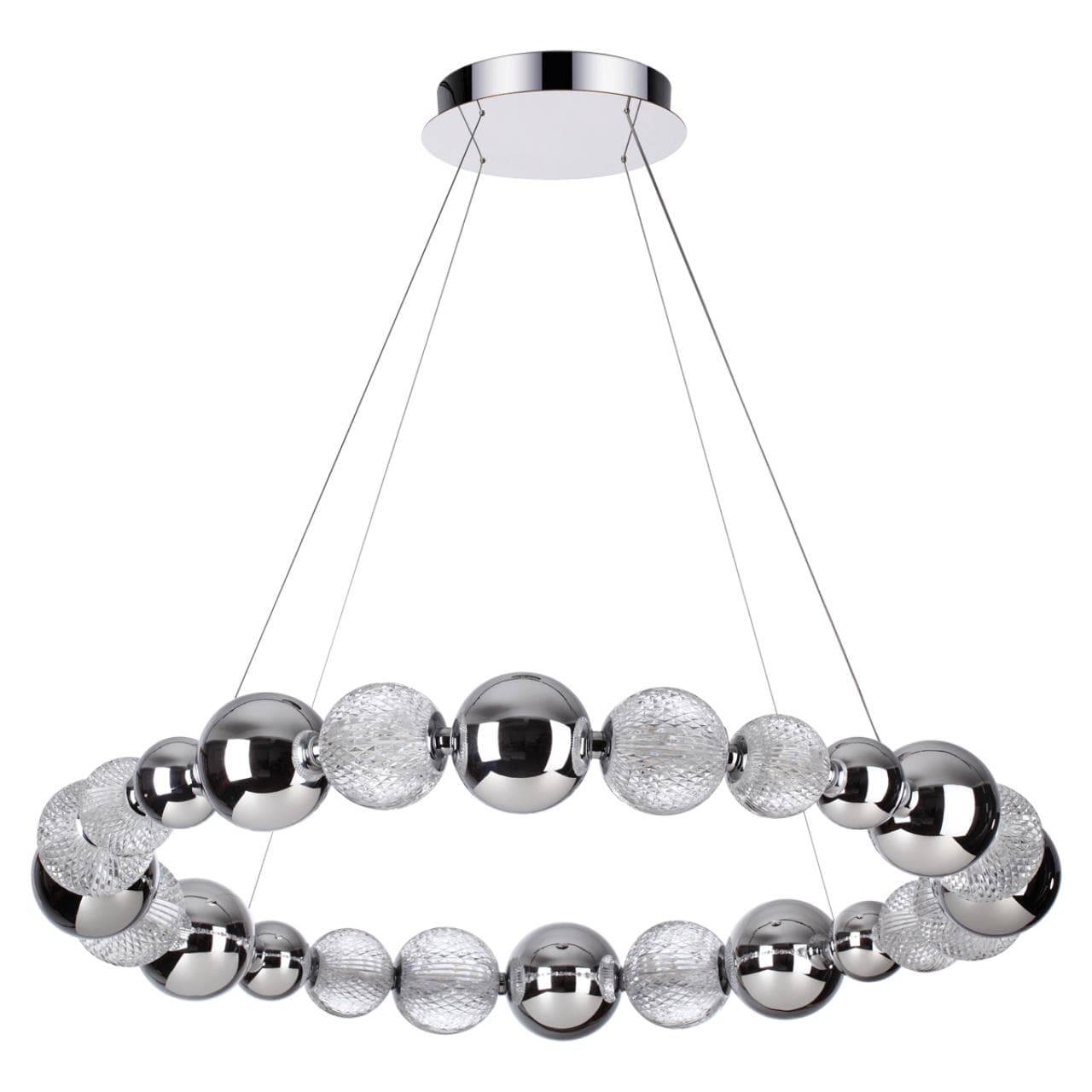 Odeon Light 5007/45L L-VISION ODL23 421 хром/прозрачный/металл/акрил Люстра LED 45W 4000K 2300Лм CRYSTAL — миниатюра 1