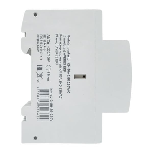 EKF Контактор модульный КМ 80А 2NO 230В АС (3 мод.) AVERES — миниатюра 4