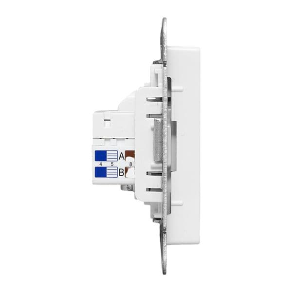 EKF Механизм розетки TV+RJ45 (cat5), белый Эпика — миниатюра 6