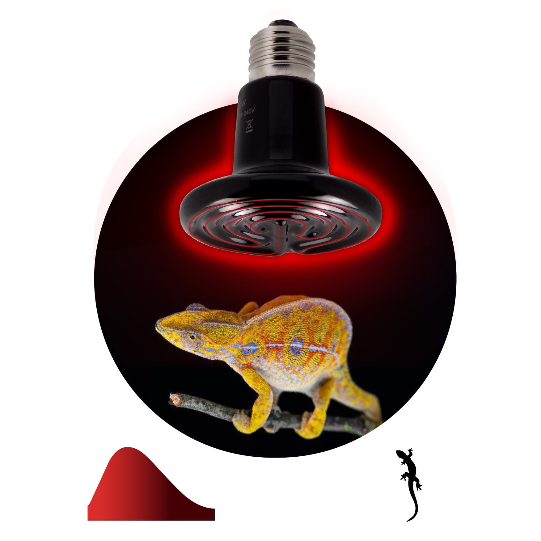 ЭРА Инфракрасная лампа FITO-150W-НQ керамическая серии CeramiHeat модель RX для брудера, рептилий 150 Вт Е27