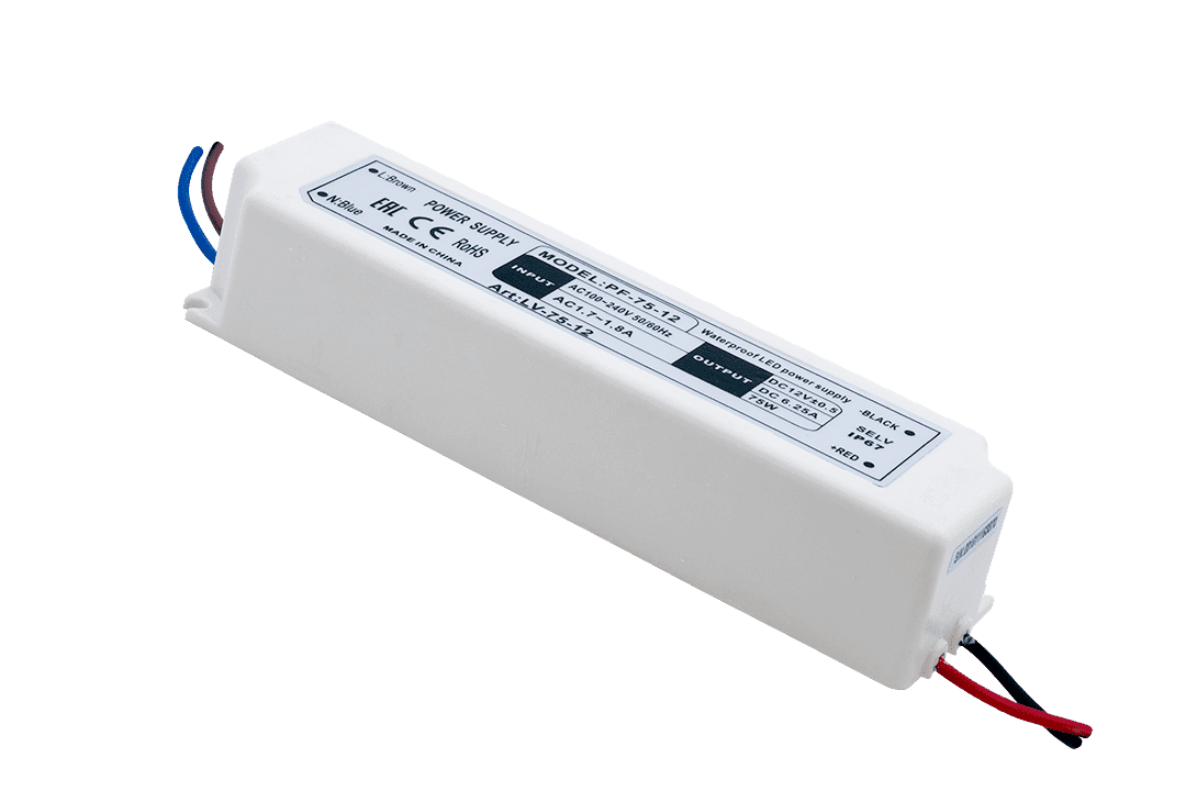 SWG Блок Питания для ленты IP 67 пластик 75 W, 12V LV-75-12
