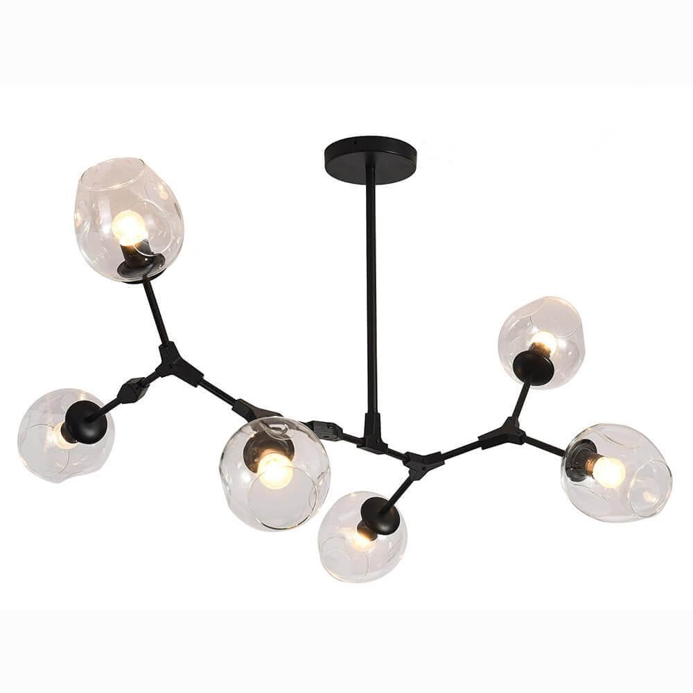 Kink Light Черный Люстра НИССА (прозрачные плафоны) w115*80 h45*65 E27 6*40W 07512-6,19(21)