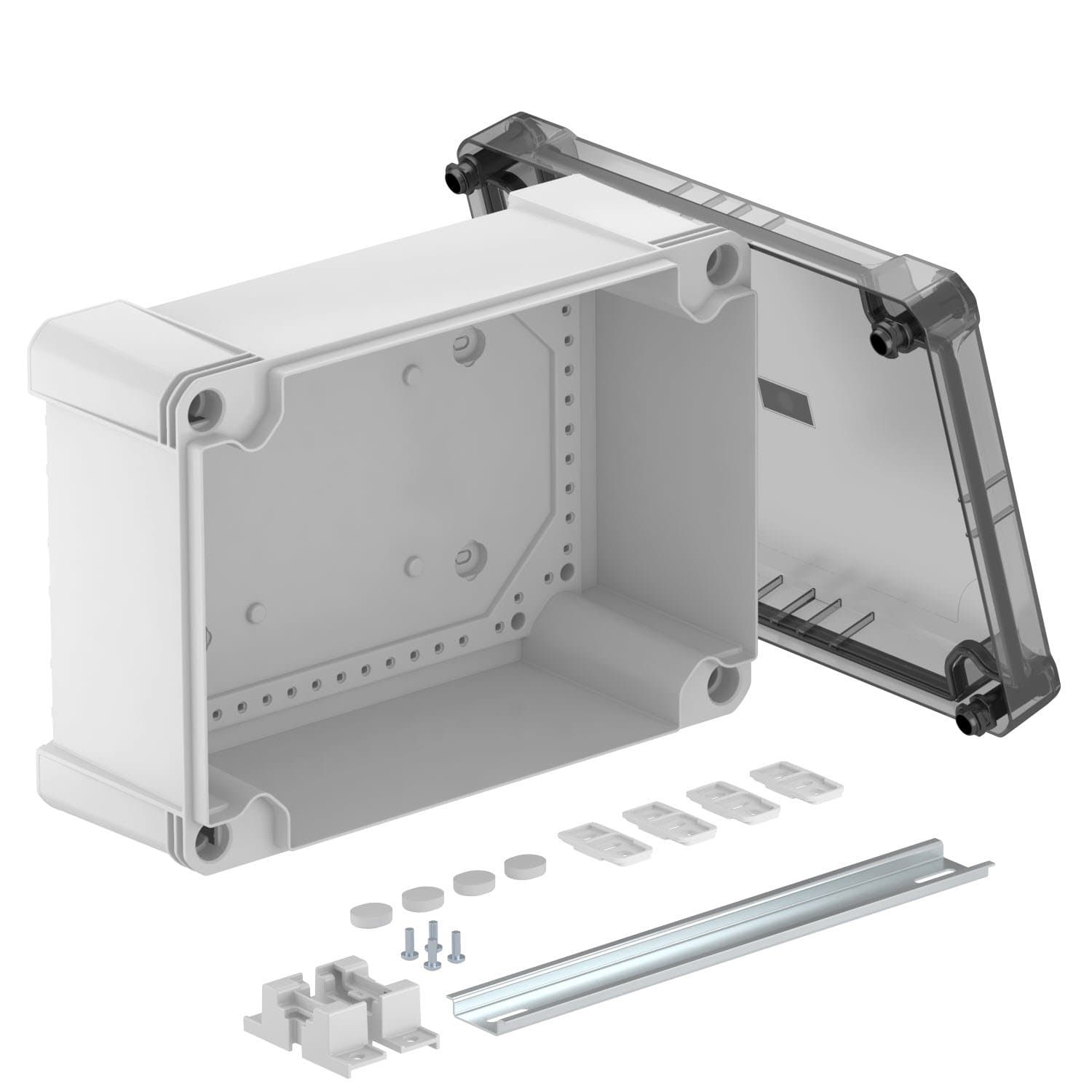 OBO Bettermann Распределительная коробка X25C, IP 67, 286x202x126 мм,сплошная стенка, прозрачная крышка, DIN-рейка 2005572 — миниатюра 1