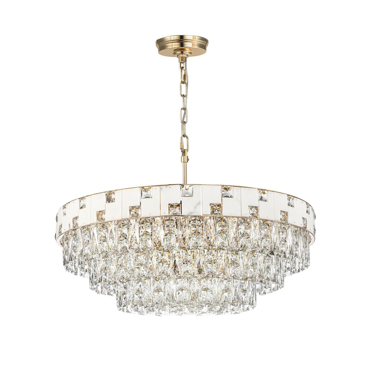Odeon Light 5076/21 HALL (В 2-Х КОРОБКАХ) ODL24 497 золото/прозрачный/белый/металл/хрусталь/алебастр Люстра E14 21*40W CHESSI