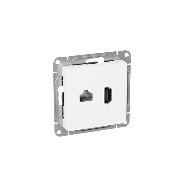 EKF Механизм розетки HDMI+RJ45 (cat5), белый Эпика — миниатюра 2