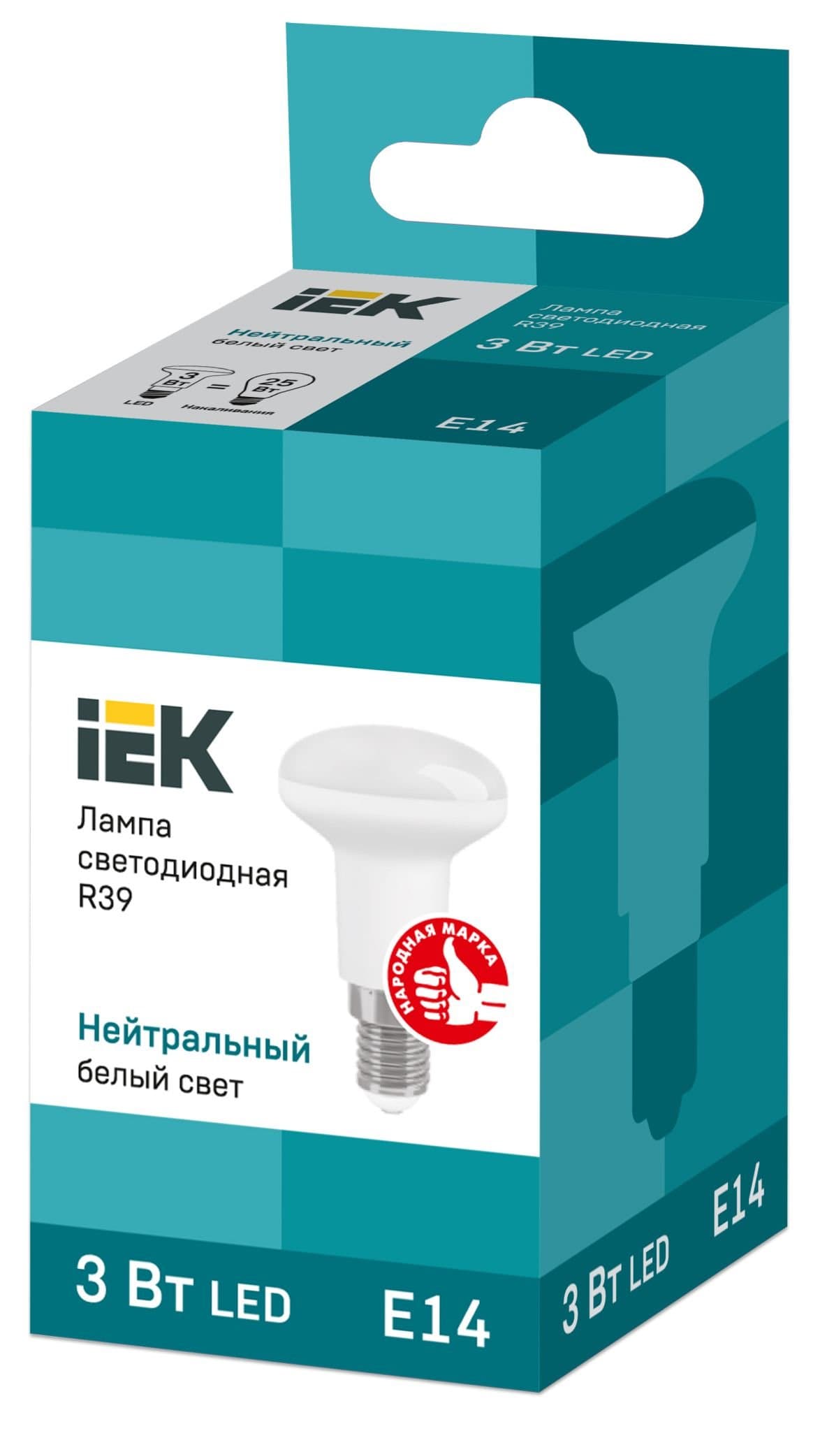 IEK Лампа светодиодная ECO R39 рефлектор 3Вт 230В 4000К E14 — миниатюра 3