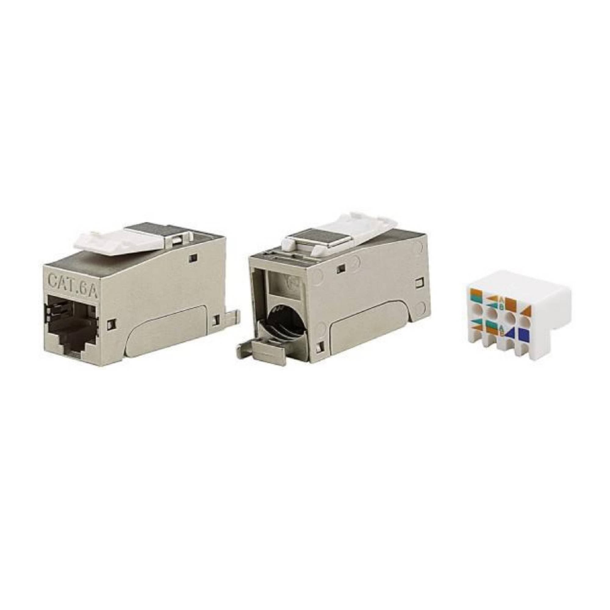 DKC Модуль  Keystone RJ45 CAT6A экранированный, 90 градусов, серебристый(форм-фактор S10)
