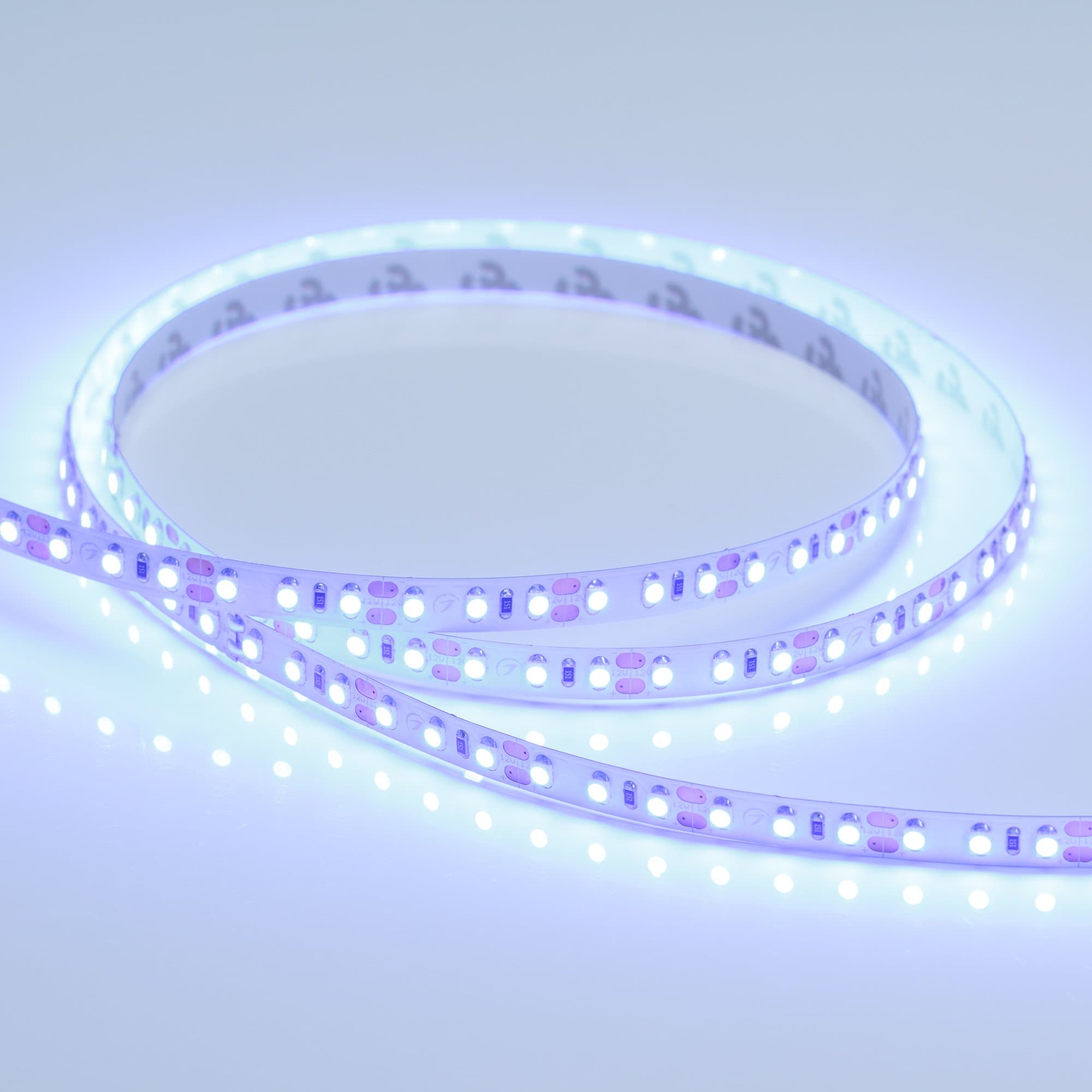 Arlight Светодиодная лента RT 2-5000 12V Blue 2x (3528, 600 LED, LUX) (9.6 Вт/м, IP20) 012330(1) — миниатюра 5