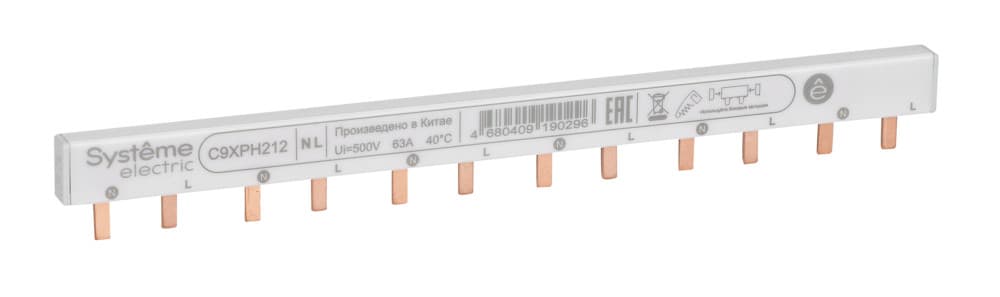 Systeme Electric Шинка Греб. 2P (L1L2) 18мм 12мод 63А