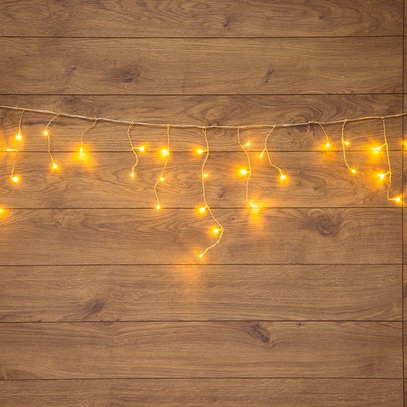 NEON-NIGHT Гирлянда Айсикл (бахрома) светодиодная, 1,8 х 0,5 м, прозрачный провод, 230 В, диоды ТЕПЛЫЙ БЕЛЫЙ 255-016