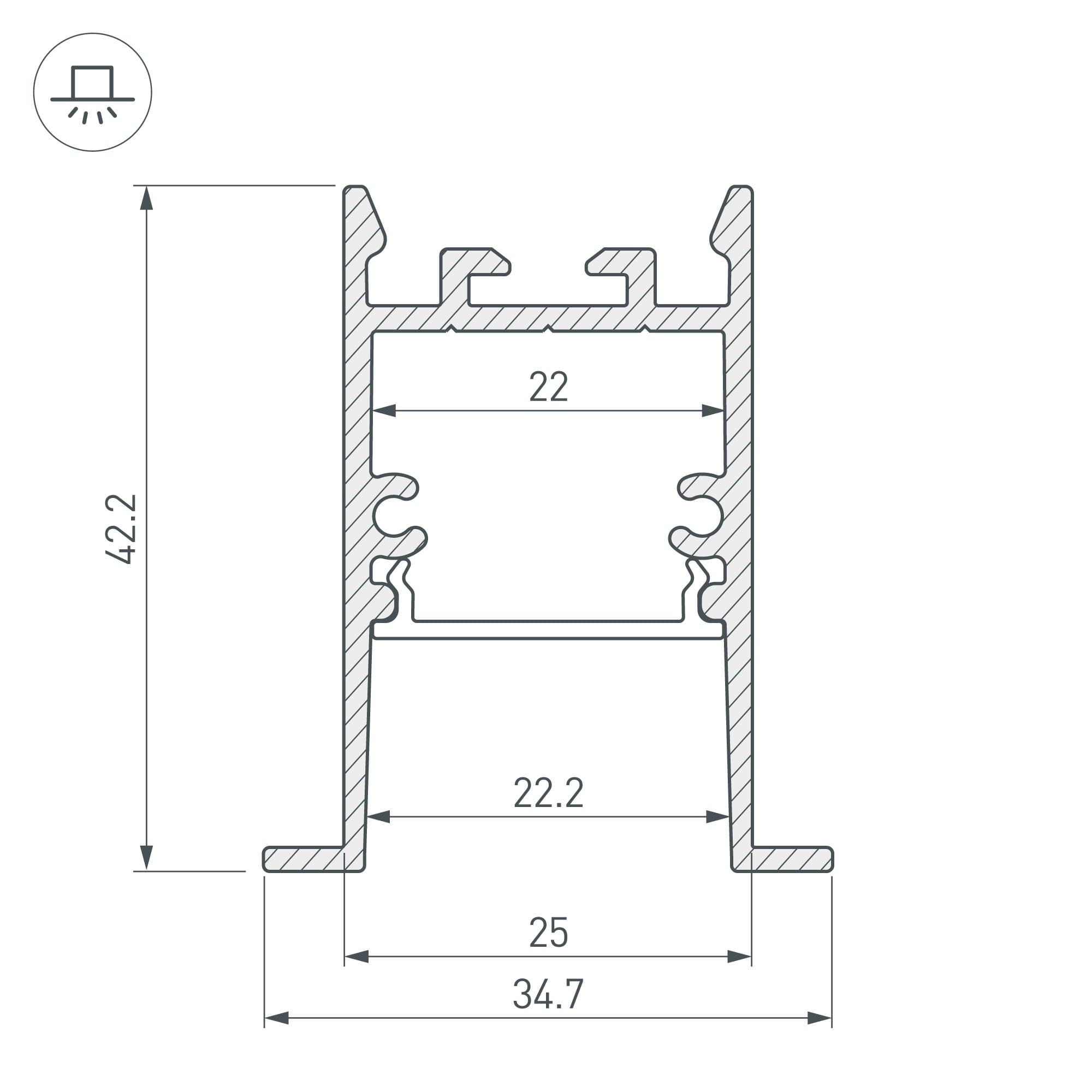 Arlight Профиль SL-COMFORT-3542-F-2000 ANOD (Алюминий) 031764 — миниатюра 3