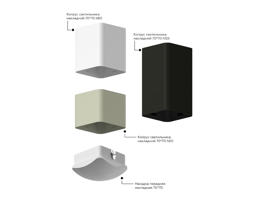 Ambrella Корпус светильника накладной для насадок 70*70mm C7821 SBK черный песок 70*70*H125mm MR16 GU5.3 — миниатюра 3