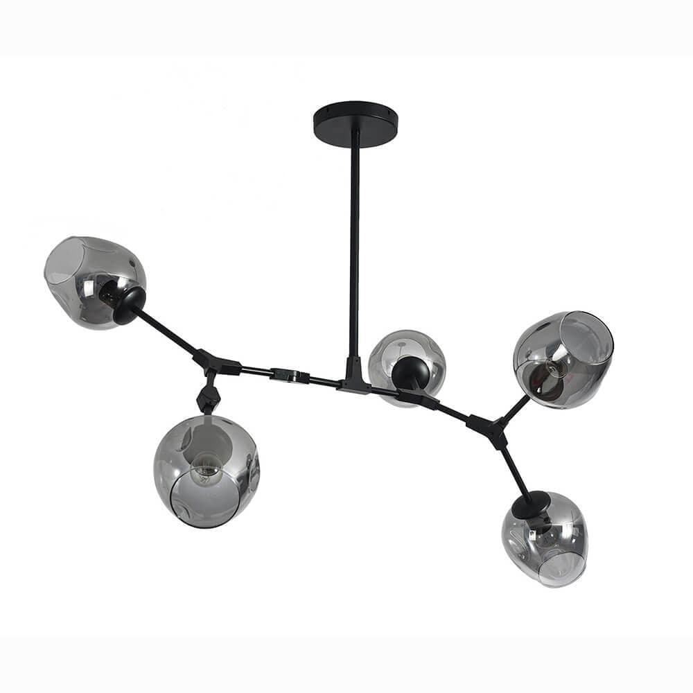 Kink Light 07512-5,19 Люстра Нисса черный ( серые плафоны) w108*80 h45 E27 5*40W — миниатюра 2