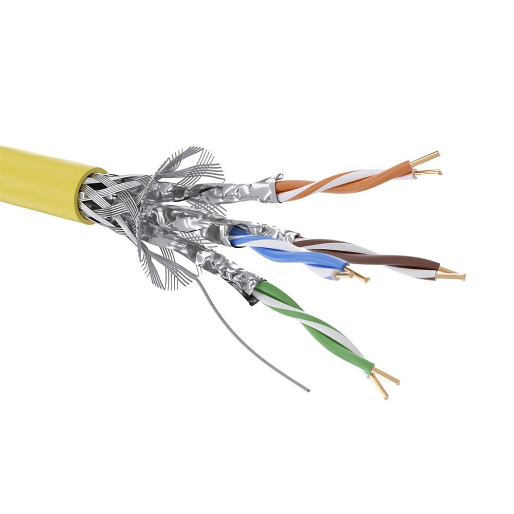 DKC Кабель CAT 7А, S/FTP, нг(А)-HF, бухта 500м, желтый RN7ASFA01YL