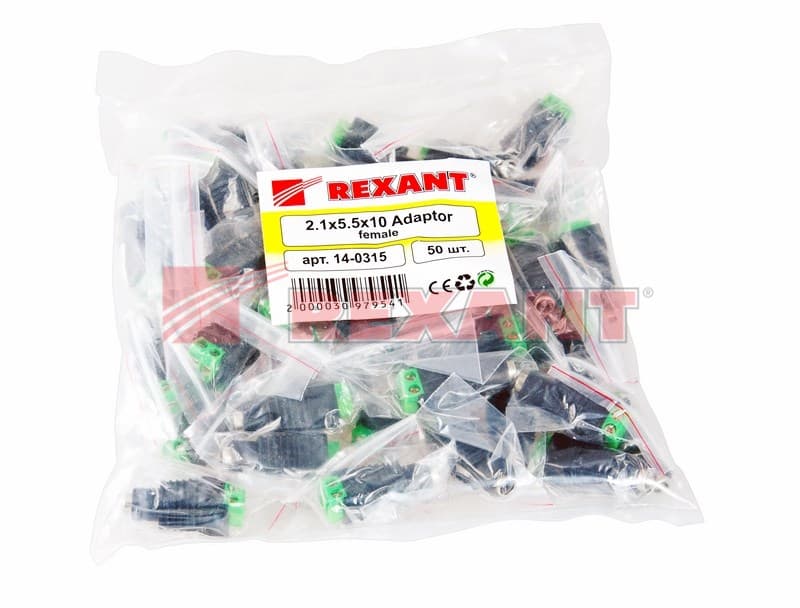 Разъем питания гнездо 2.1х5.5 с клеммной колодкой Rexant 14-0315 — миниатюра 3