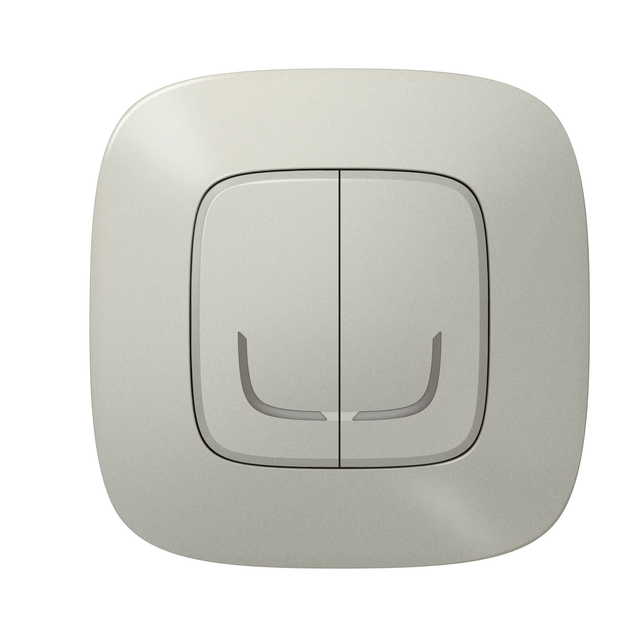 Legrand NETATMO Valena ALLURE Алюминий Выключатель 2-клавишный беспроводной 752787 — миниатюра 5
