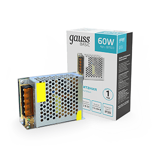 Gauss Блок питания Basic 12V 60W IP20 1/120 BT503
