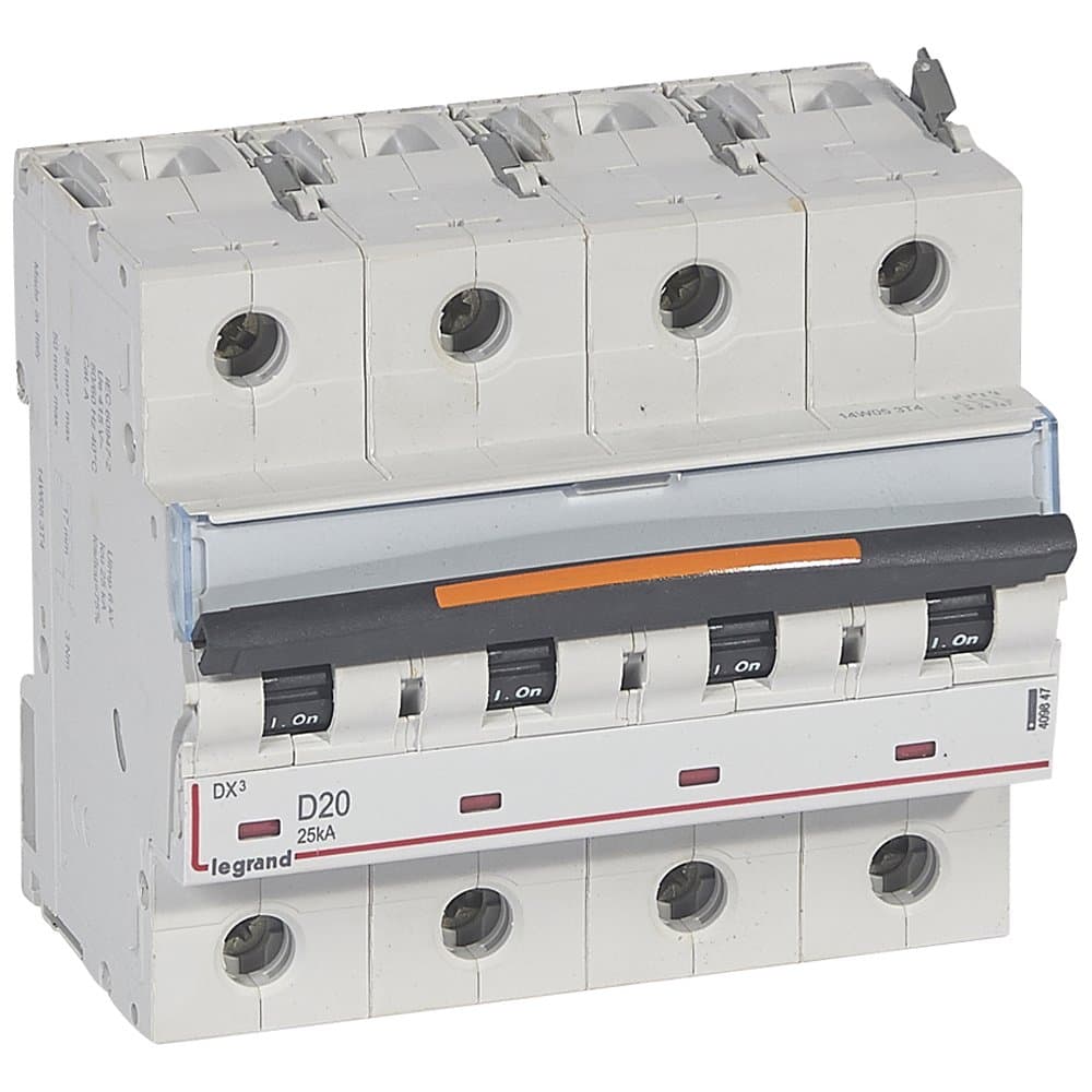 Legrand DX3 Автоматический выключатель 4P 20A (D) 25кА 409847