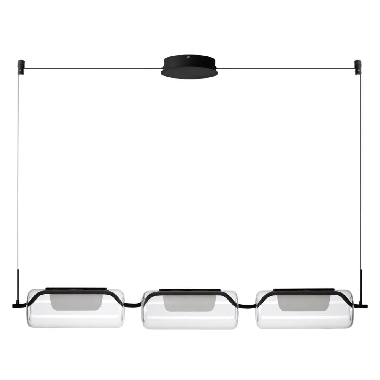 Odeon Light 5003/30L L-VISION ODL23 283 черный матовый/прозрачный/стекло Люстра LED 30W 3000K KAVIA — миниатюра 1