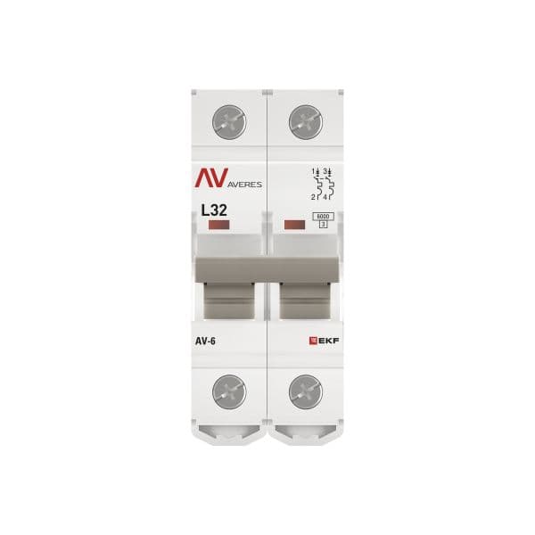 EKF Выключатель автоматический AV-6 2P 32A (L) 6kA AVERES — миниатюра 4
