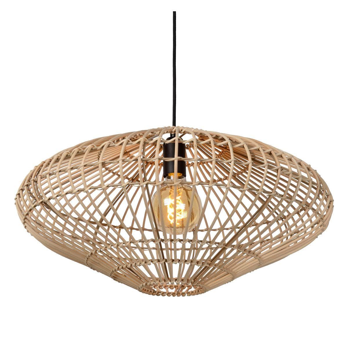 Lucide MAGALI Светильник подвесной Ø 56 cm 1xE27 Light wood 03435/56/72 — миниатюра 5