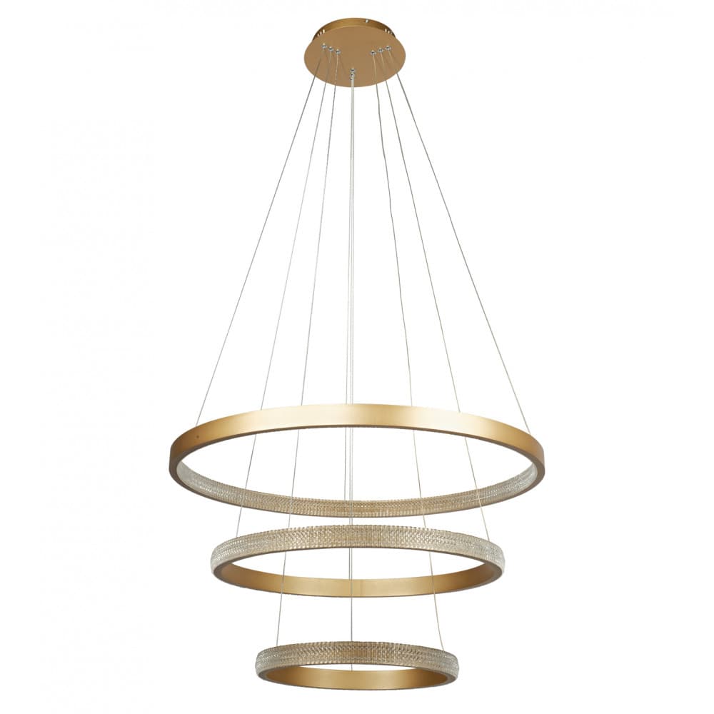 Светильник подвесн. 07663,33 Селена матовое золото d80+60+40 h150 Led 112W(3000K)