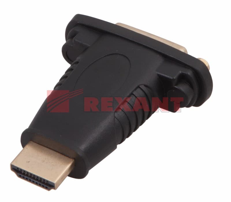 ПереходНИК шт.HDMI - гн.DVI-I GOLD Rexant 17-6807 — миниатюра 2