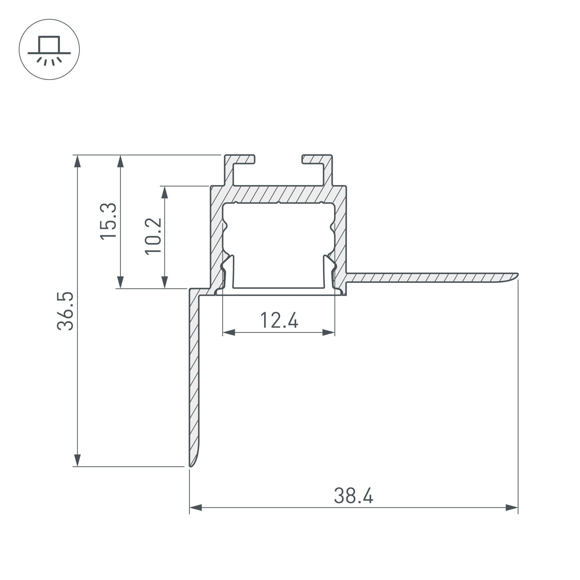Arlight Профиль ARH-CEIL-S16-FANTOM-EDGE-2000 ANOD (Алюминий) 034979 — миниатюра 3
