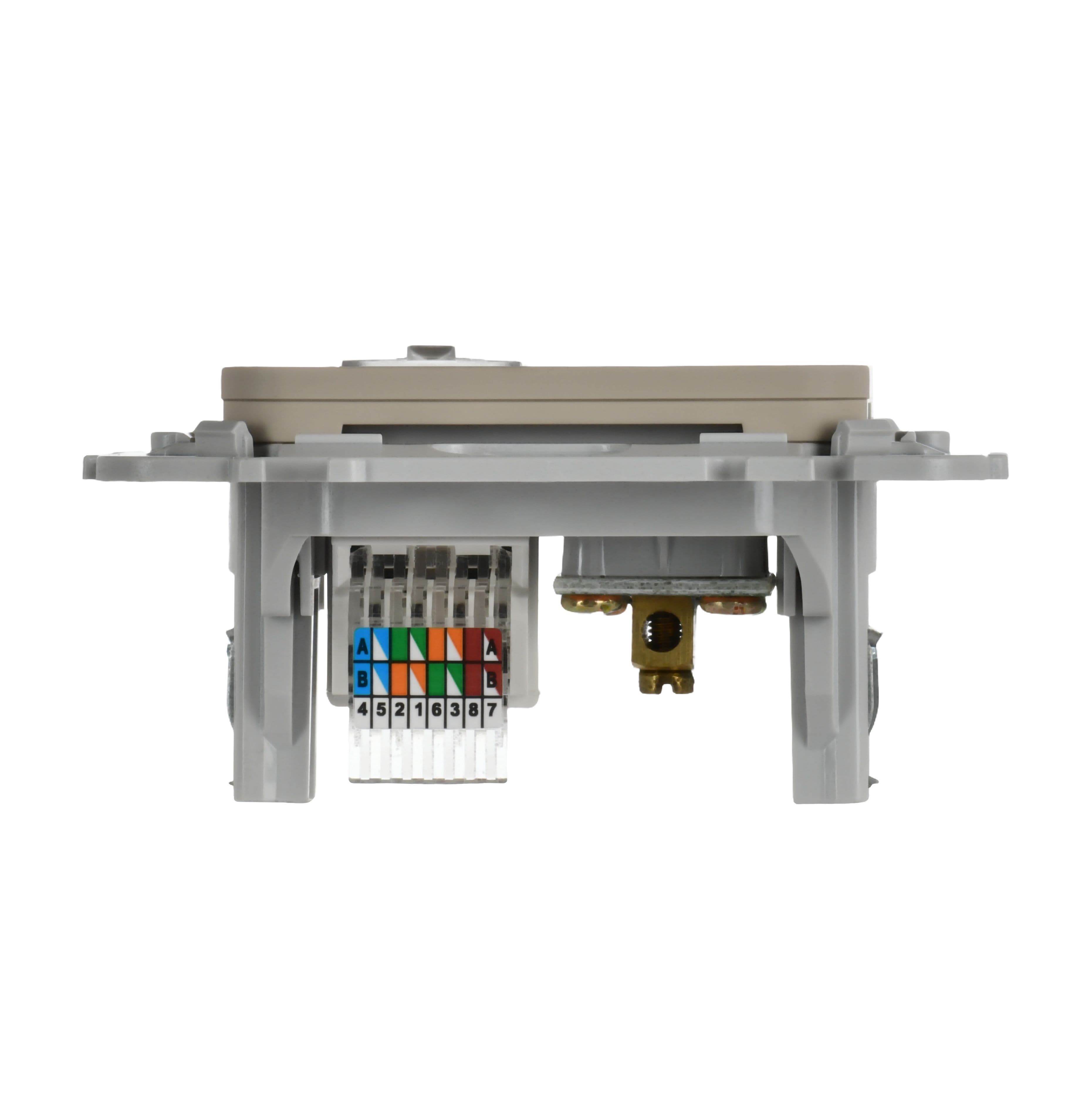 IEK FLITE Льняной Розетка 2-местная RJ45/TV категория 5Е UTP — миниатюра 4