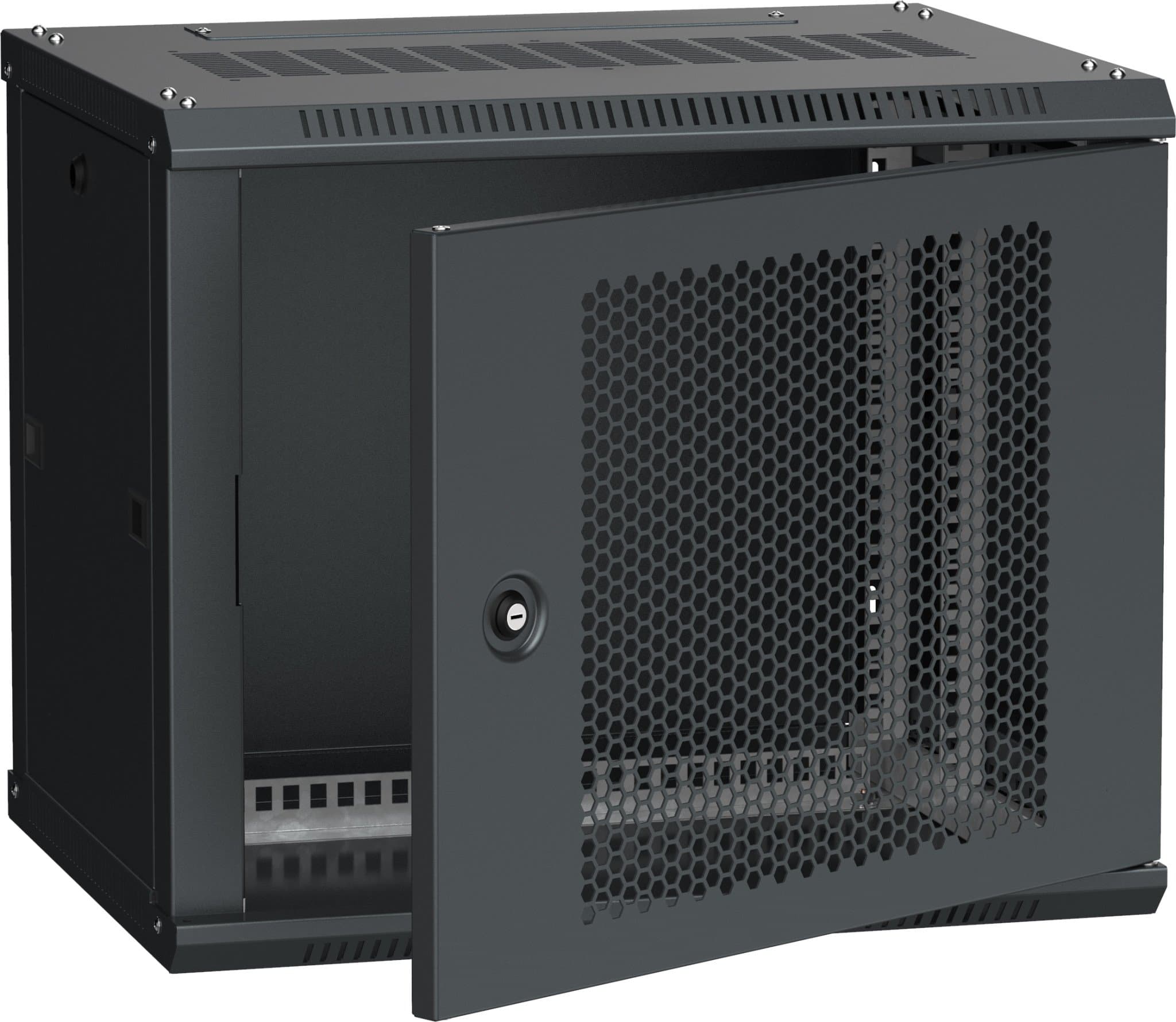 IEK LINEA W ITK Шкаф LINEA W 6U 600x450 мм дверь, перфорированная, RAL9005 LWR5-06U64-PF — миниатюра 1