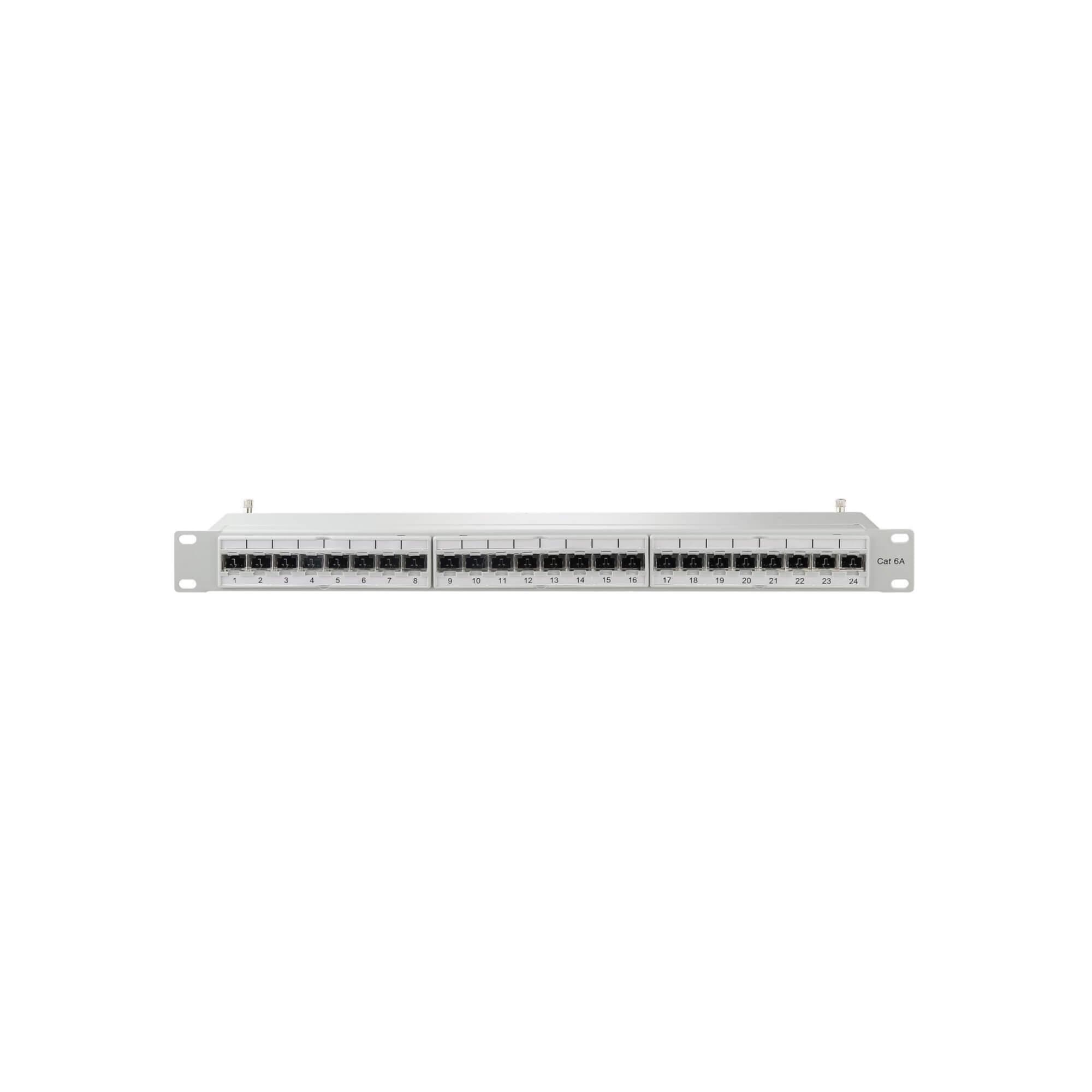 DKC Патч-панель 19", 1U, CAT6A, 24 порта RJ45, экранированная