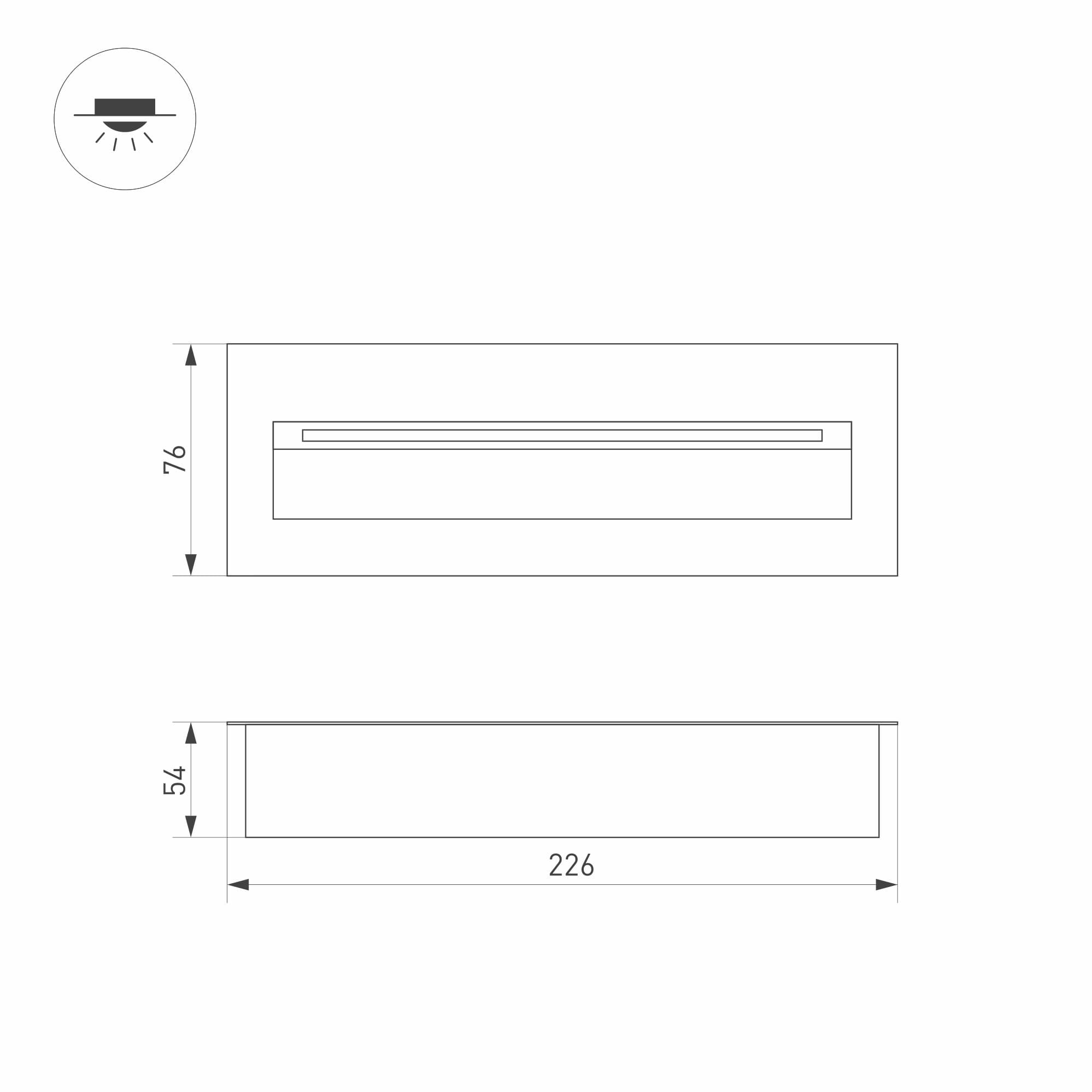 Arlight Светильник LTD-TRAIL-S226x76-8W Warm3000 (GR, 65 deg, 230V) (IP65 Металл, 3 года) 029964 — миниатюра 3
