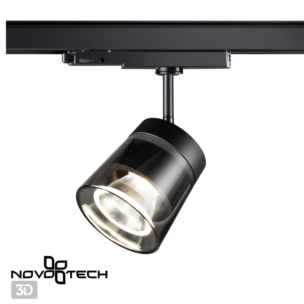 Novotech 358650 PORT NT21 000 корпус черный/плафон дымчатый Трехфазный трековый светодиодный светильник IP20 LED 4000K 20W 175-245V ARTIK