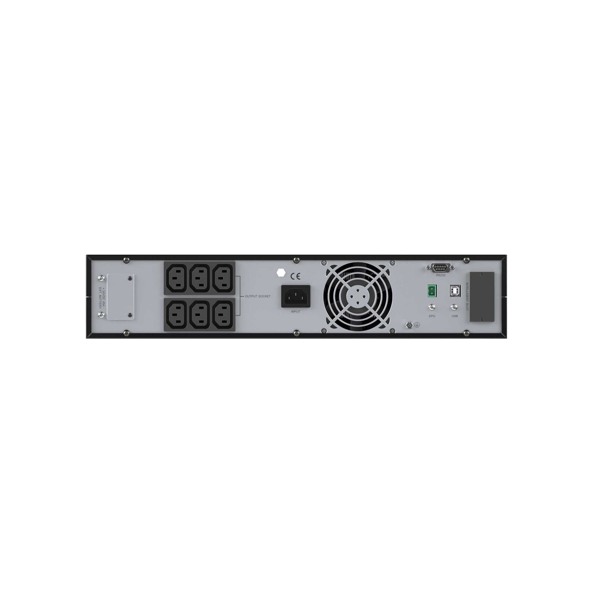 DKC Онлайн ИБП ДКС серии Small Rackmount, 1000 ВА/900 Вт, 1/1, 6xIEC C13,EPO, USB, RS-232, RJ45, Rack 2U, 2x9Ач — миниатюра 4