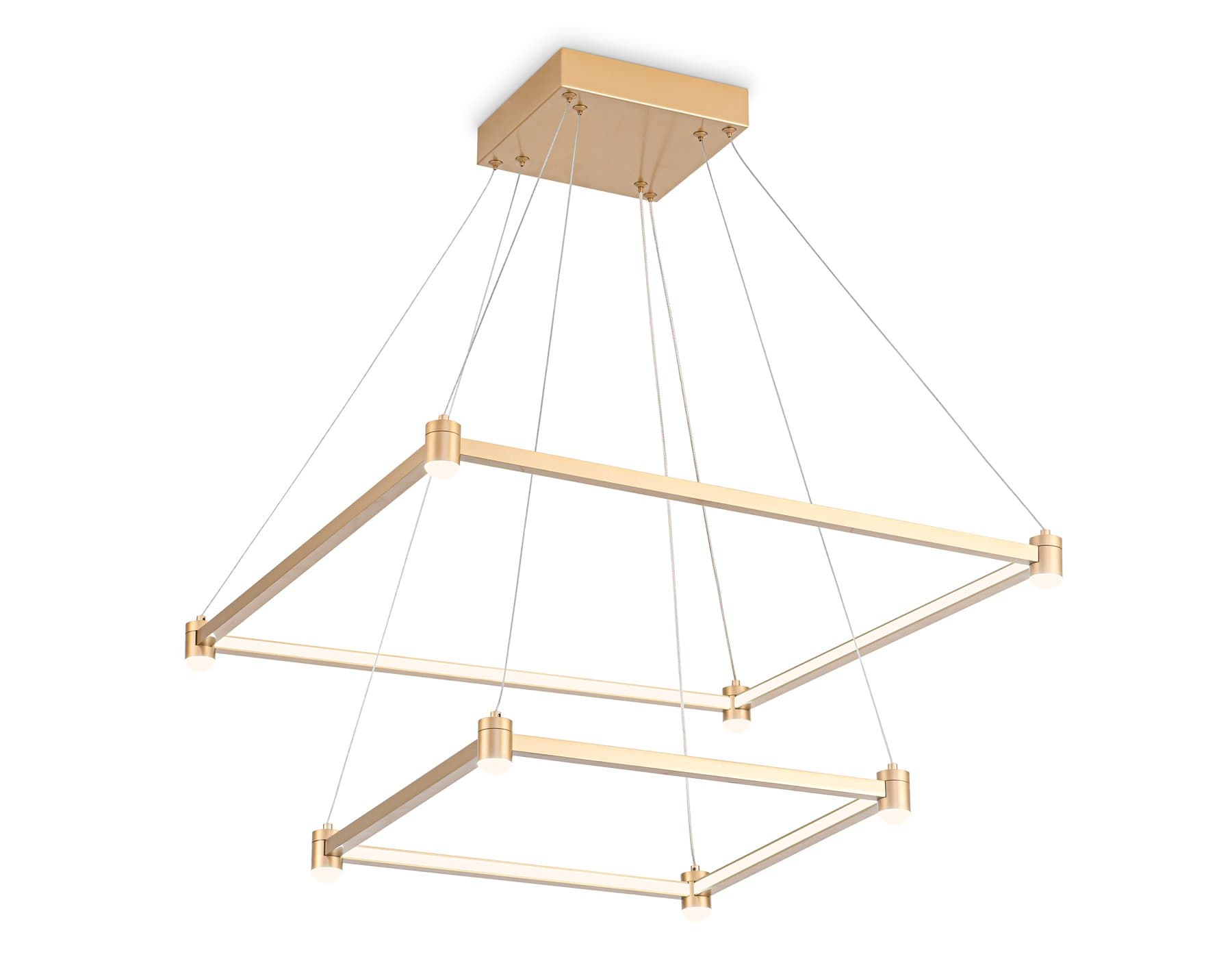 Ambrella Светильник подвесной светодиодный FL5599/2+8 GD золотой 60W 3000K/4200K/6400K 600*600*1300 (без ПДУ) — миниатюра 2