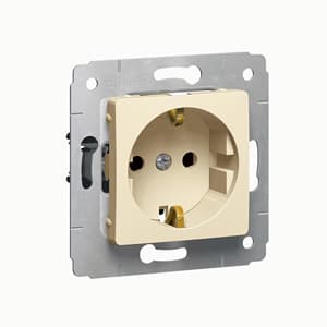 Legrand Cariva Крем Розетка с/з с защитными шторками 773721 — миниатюра 2