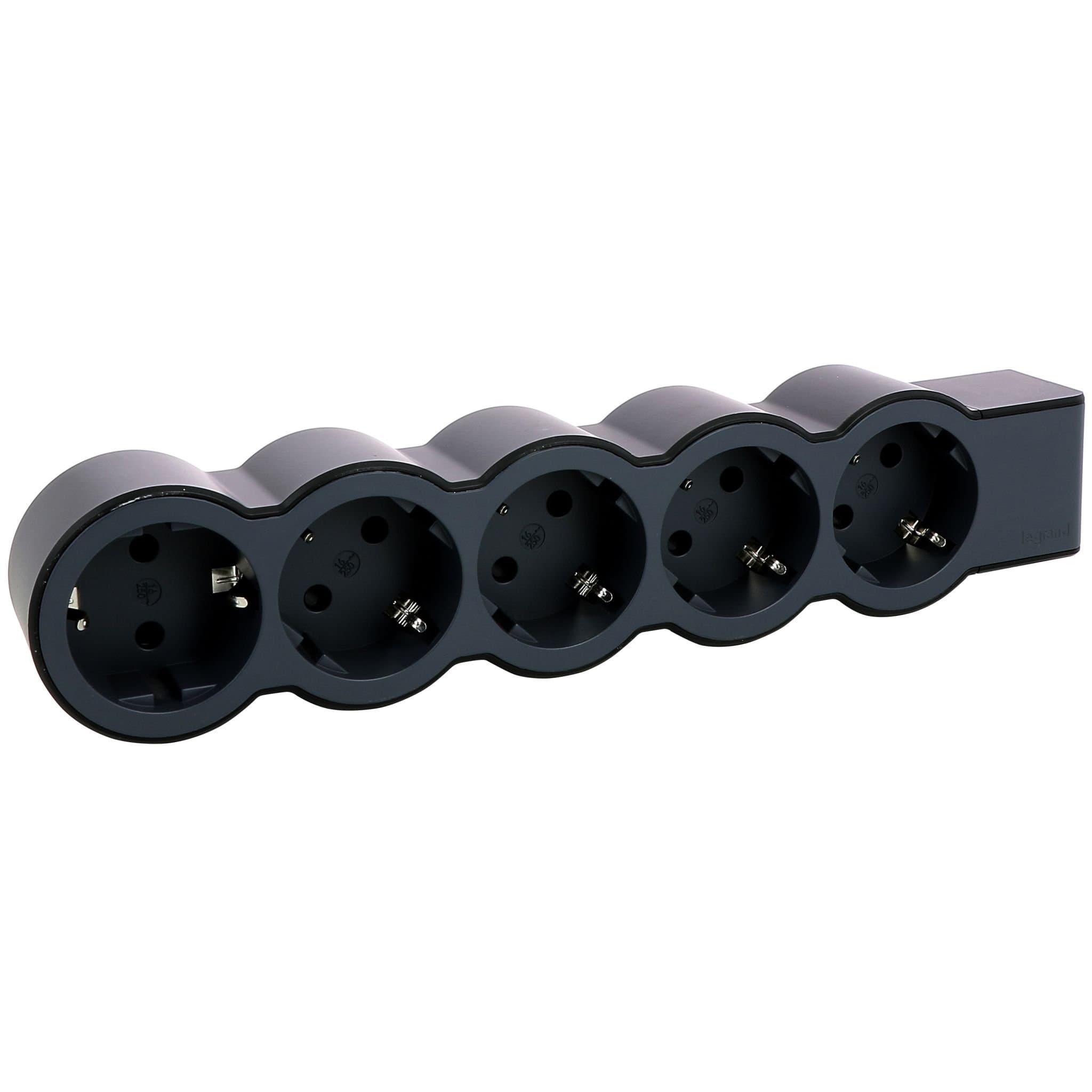 Legrand Revolution Стандарт Черный Удлинитель 5x2К+З, без кабеля 694578 — миниатюра 4