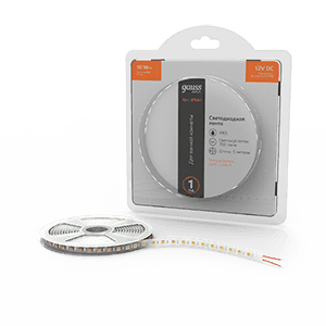 Gauss Лента Basic 12V 10W/m 700lm/m 3000K IP65 LED 5m 1/100 BT051 — миниатюра 1